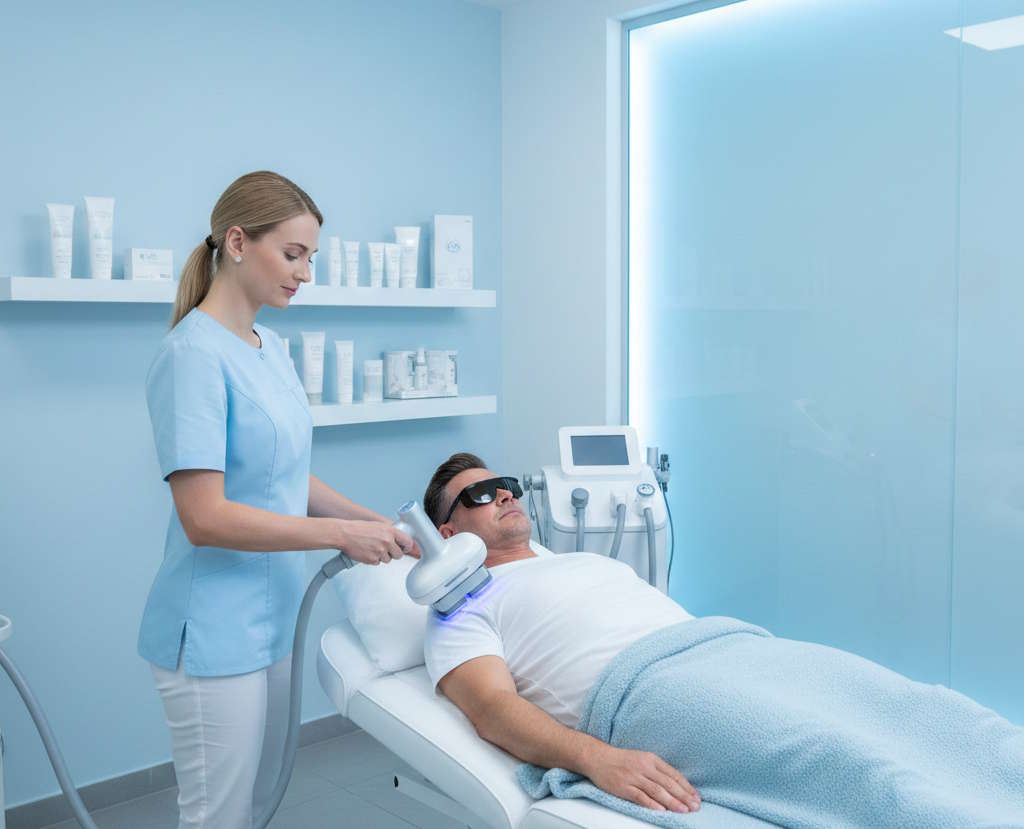 hombre tratado con el tratamiento lpg corporal en el centro especializado lumea kno de Barcelona